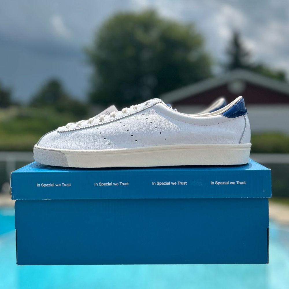 adidas White and Blue Athletic Shoes